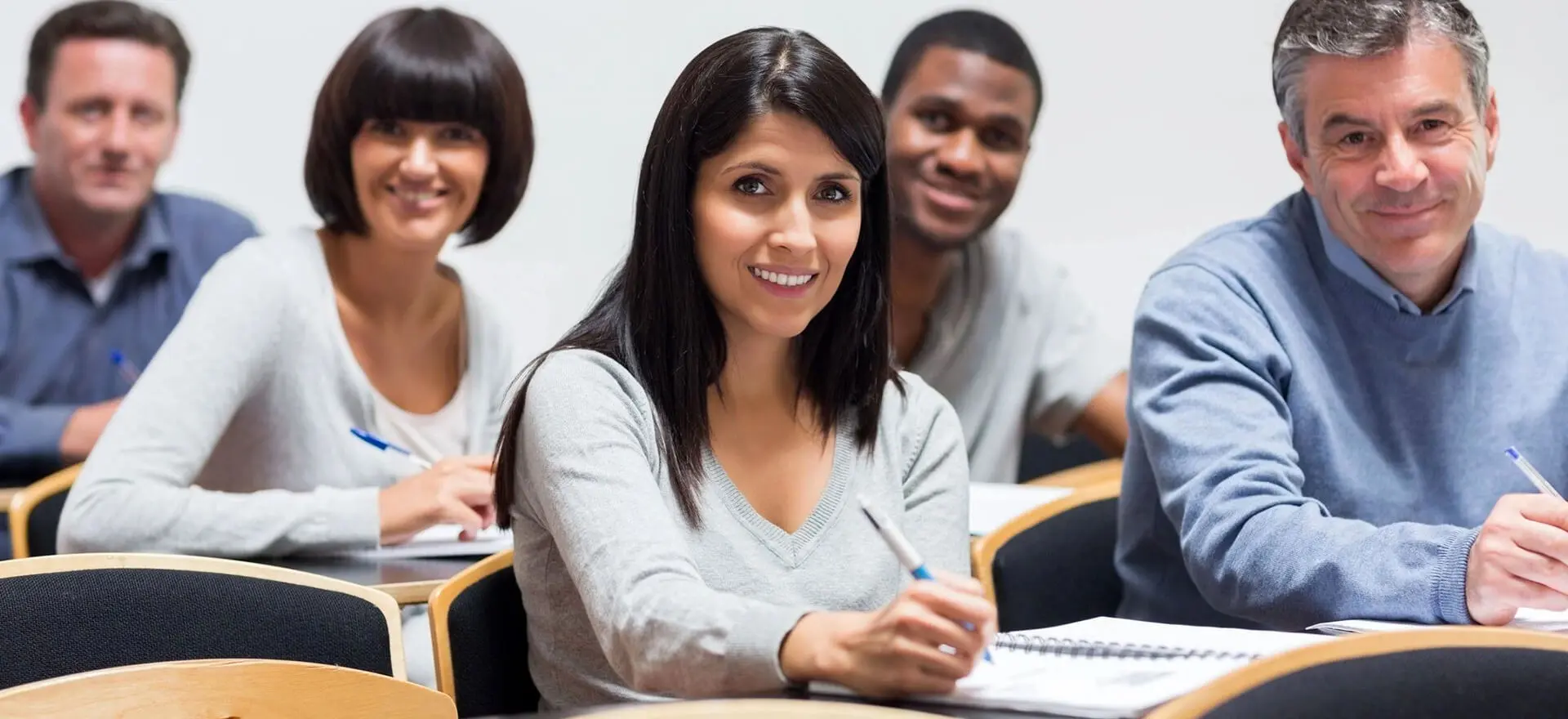 Smiling group in a lecture